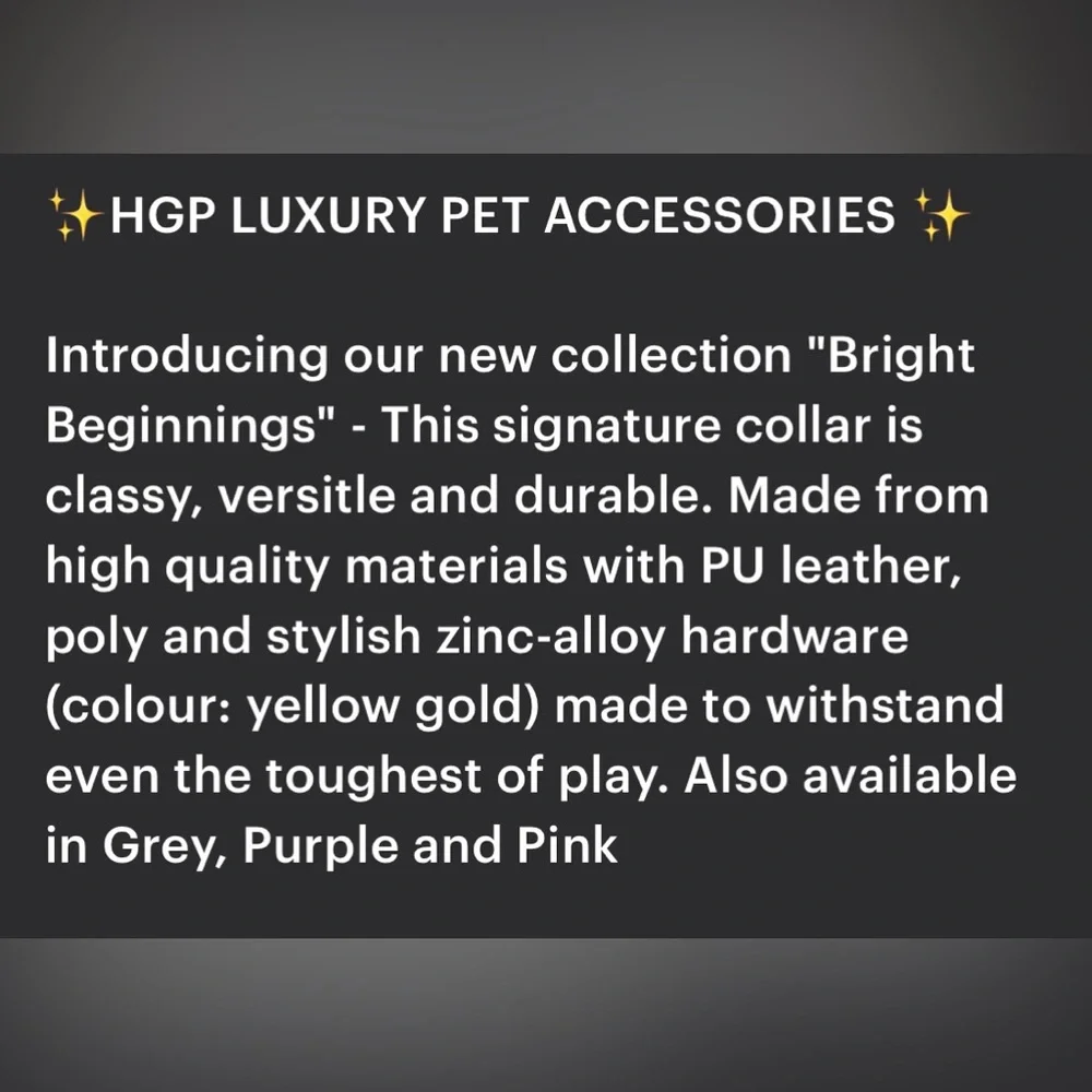 Gold Leather Dog Collar | Gold Hardware and Removable Bow | Small - Picture 12 of 15